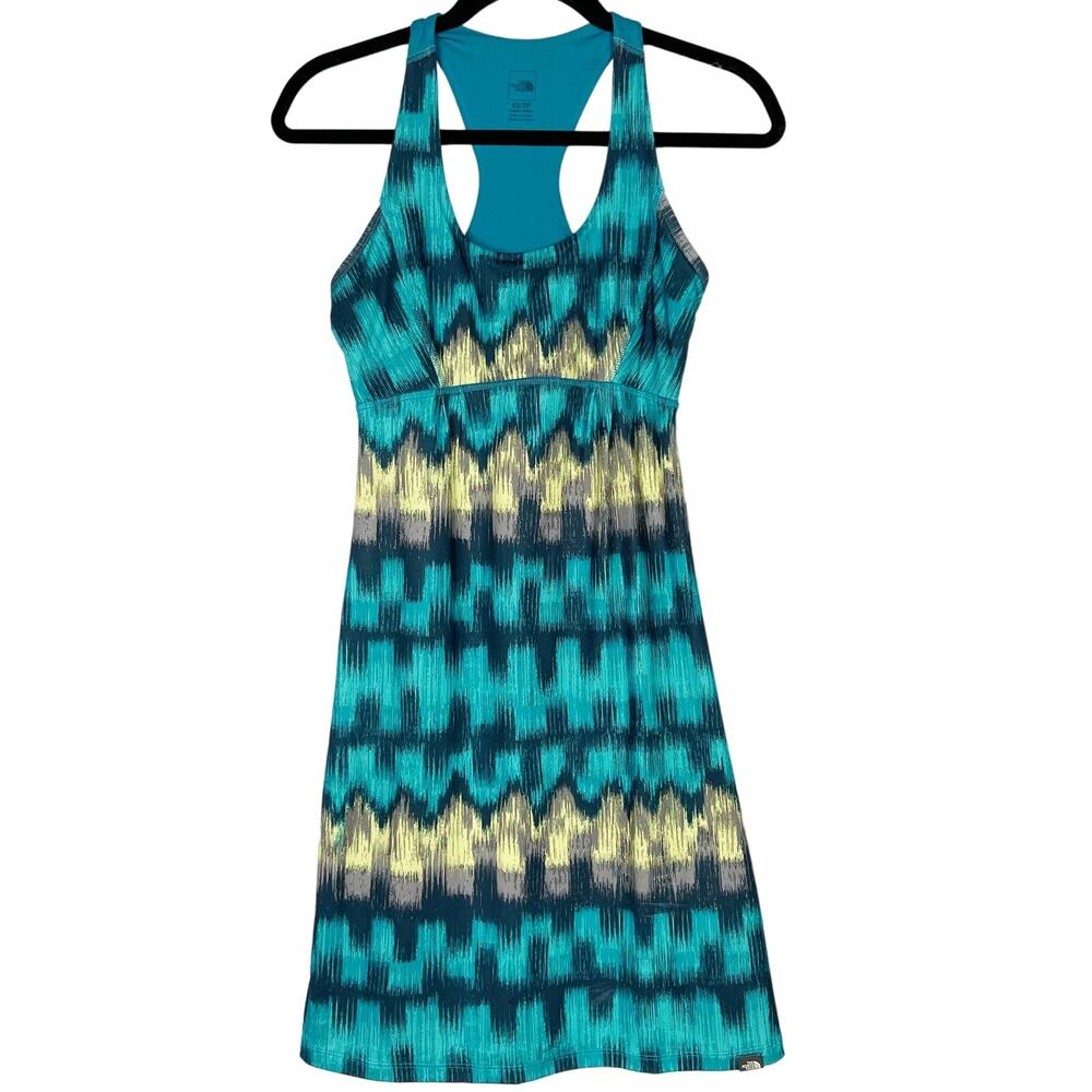The North Face XSmall XS Blue Ikat Printed Cypress Dress Scoop Neck Racerback